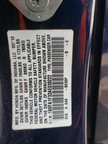 Photo 10 from auction – 2010 HONDA CIVIC VP with VIN 19XFA1F33AE039222