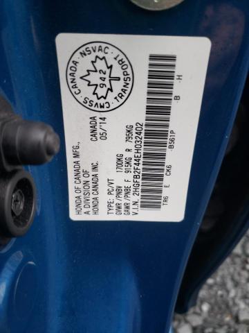 Photo 10 from auction – 2014 HONDA CIVIC LX with VIN 2HGFB2F44EH032402