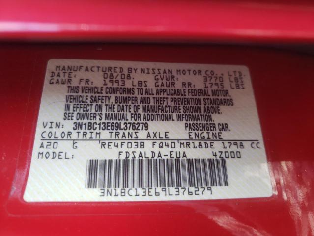 Photo 10 from auction – 2009 NISSAN VERSA S with VIN 3N1BC13E69L376279