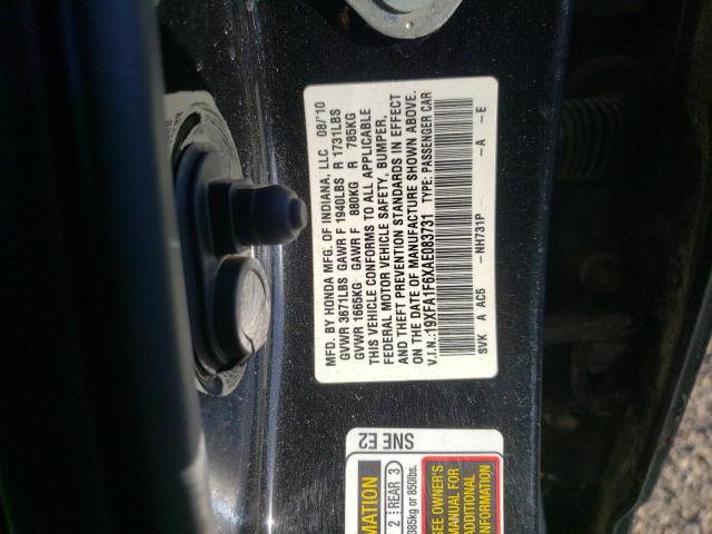 Photo 10 from auction – 2010 HONDA CIVIC LX-S with VIN 19XFA1F6XAE083731