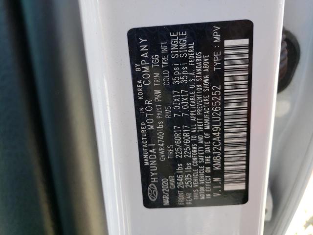 Photo 10 from auction – 2020 HYUNDAI TUCSON SE with VIN KM8J2CA49LU265252