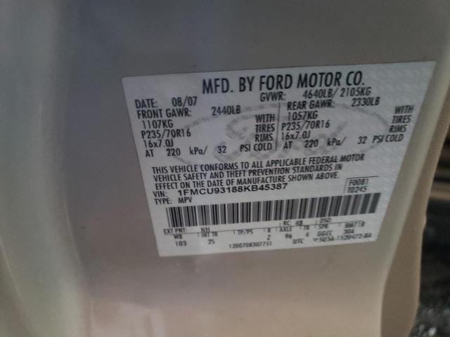 Photo 10 from auction – 2008 FORD ESCAPE XLT with VIN 1FMCU93188KB45387