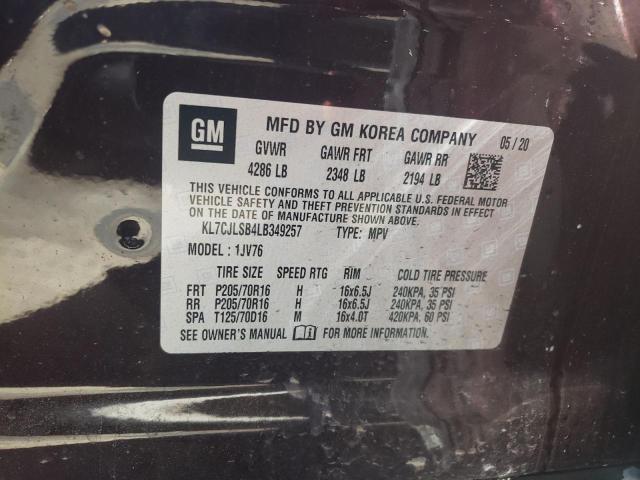 Photo 10 from auction – 2020 CHEVROLET TRAX 1LT with VIN KL7CJLSB4LB349257