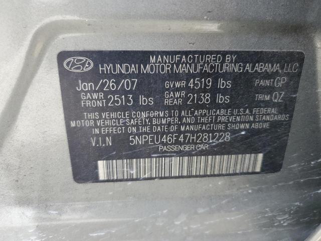 Photo 10 from auction – 2007 HYUNDAI SONATA SE with VIN 5NPEU46F47H281228