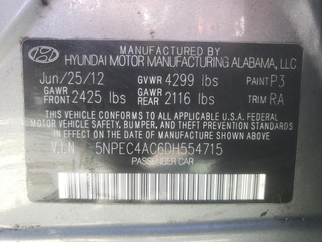 Photo 10 from auction – 2013 HYUNDAI SONATA SE with VIN 5NPEC4AC6DH554715