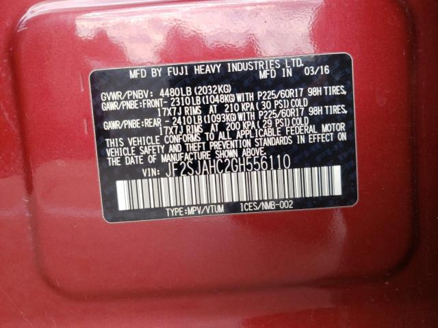 Photo 10 from auction – 2016 SUBARU FORESTER 2 with VIN JF2SJAHC2GH556110