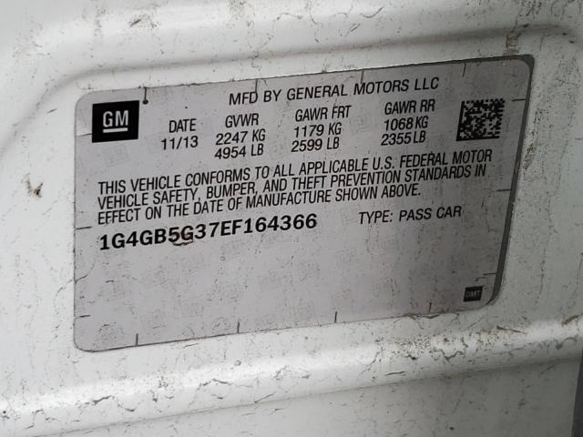 Photo 10 from auction – 2014 BUICK LACROSSE with VIN 1G4GB5G37EF164366