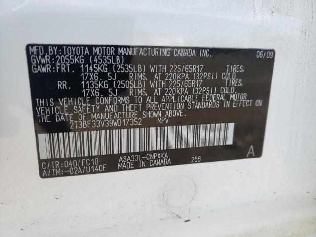 Photo 10 from auction – 2009 TOYOTA RAV4 with VIN 2T3BF33V39W017352