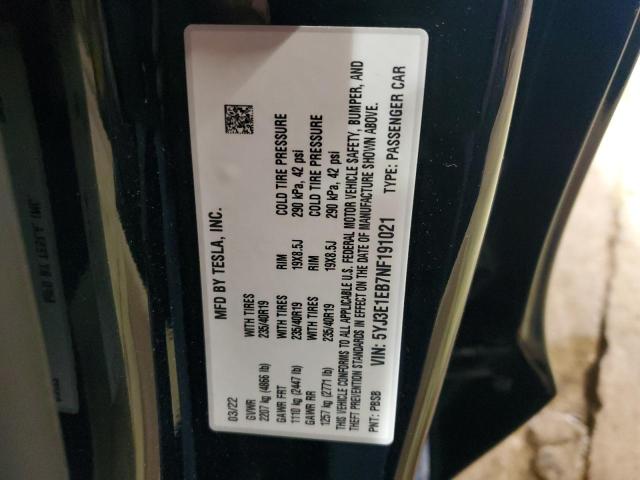 Photo 10 from auction – 2022 TESLA MODEL 3 with VIN 5YJ3E1EB7NF191021