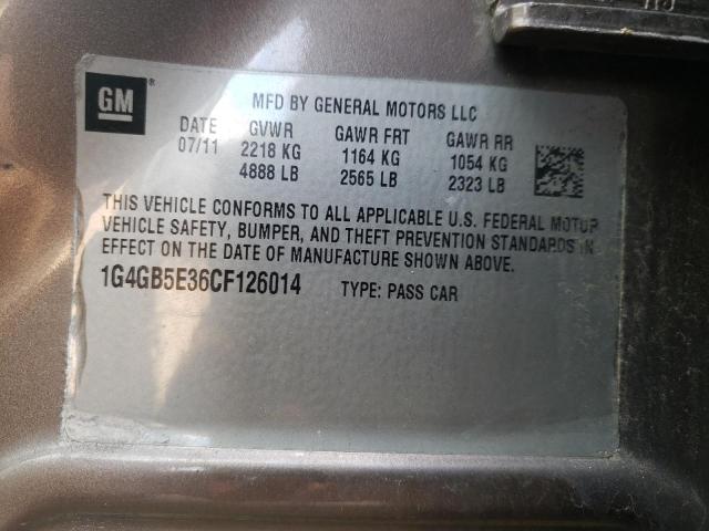 Photo 10 from auction – 2012 BUICK LACROSSE C with VIN 1G4GB5E36CF126014