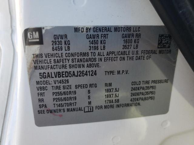 Photo 10 from auction – 2010 BUICK ENCLAVE CX with VIN 5GALVBED5AJ264124