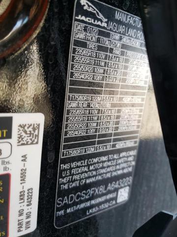 Photo 10 from auction – 2020 JAGUAR F-PACE with VIN SADCS2FX8LA643223