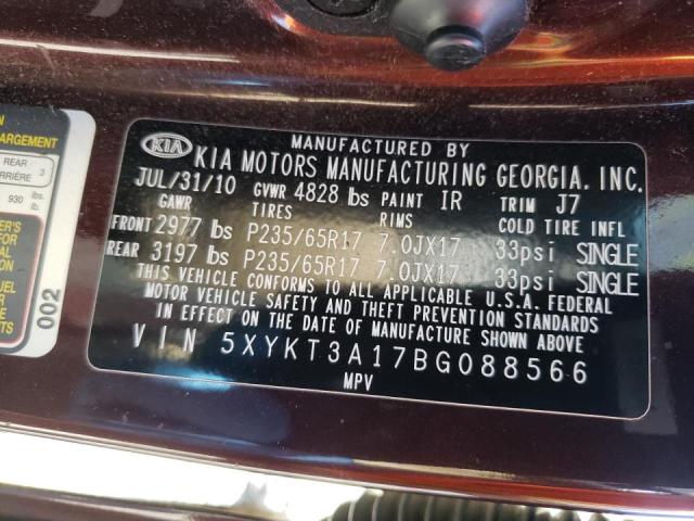 Photo 10 from auction – 2011 KIA SORENTO BA with VIN 5XYKT3A17BG088566