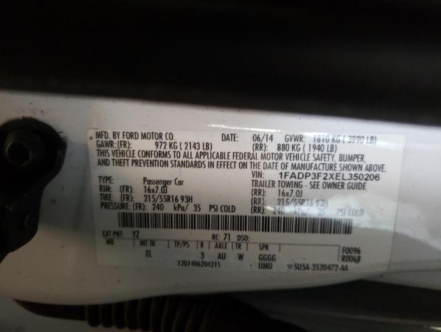 Photo 10 from auction – 2014 FORD FOCUS SE with VIN 1FADP3F2XEL350206