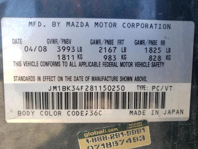 Photo 10 from auction – 2008 MAZDA 3 I with VIN JM1BK34F281150250