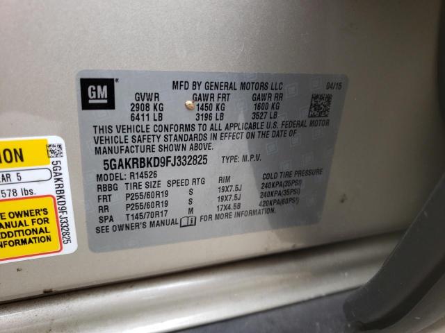 Photo 10 from auction – 2015 BUICK ENCLAVE with VIN 5GAKRBKD9FJ332825