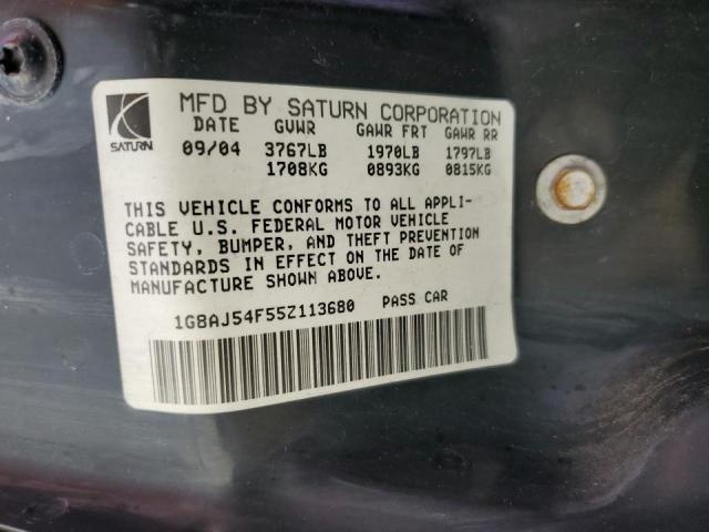 Photo 10 from auction – 2005 SATURN ION LEVEL with VIN 1G8AJ54F55Z113680