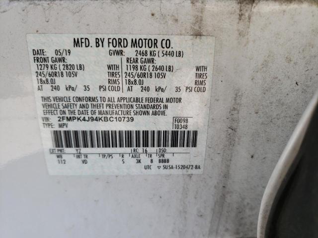 Foto 10 de la subasta – 2019 FORD EDGE SEL con VIN 2FMPK4J94KBC10739