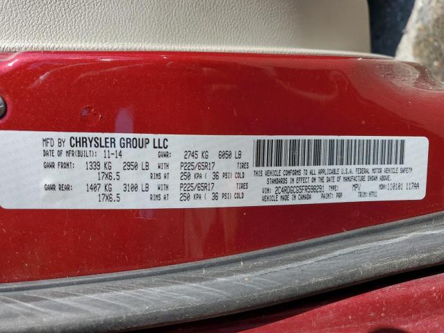Photo 10 from auction – 2015 DODGE GRAND CARA with VIN 2C4RDGCG5FR598291
