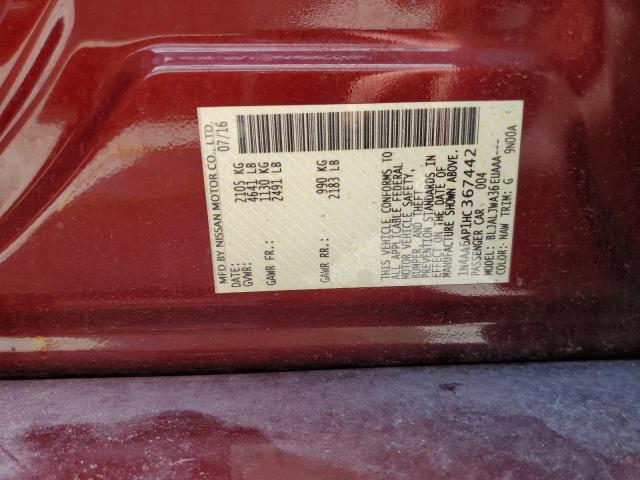 Photo 10 from auction – 2017 NISSAN MAXIMA 3.5 with VIN 1N4AA6AP1HC367442