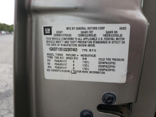 Photo 10 from auction – 2003 GMC ENVOY with VIN 1GKDT13S832367463