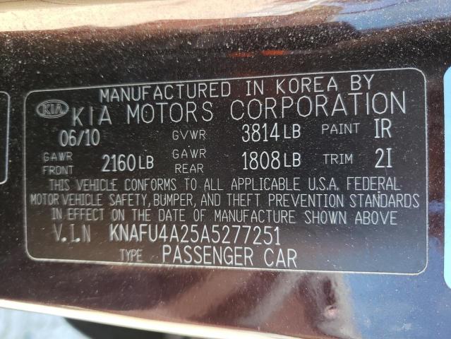 Photo 10 from auction – 2010 KIA FORTE EX with VIN KNAFU4A25A5277251