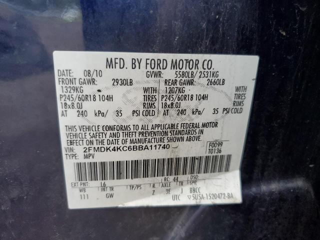 Photo 10 from auction – 2011 FORD EDGE LIMIT with VIN 2FMDK4KC6BBA11740