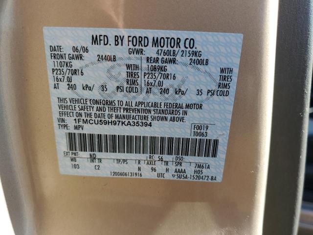 Photo 10 from auction – 2007 FORD ESCAPE HEV with VIN 1FMCU59H97KA35394