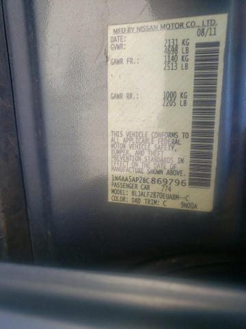 Photo 10 from auction – 2011 NISSAN MAXIMA S with VIN 1N4AA5AP2BC869796