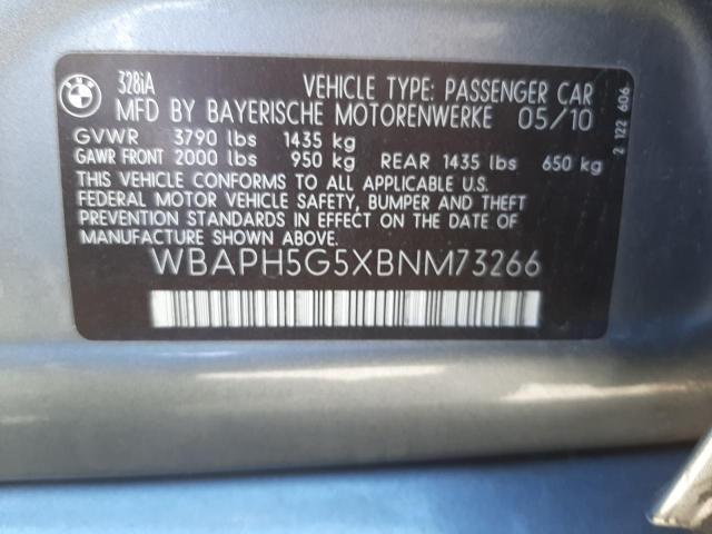 Photo 10 from auction – 2011 BMW 328 I SULE with VIN WBAPH5G5XBNM73266