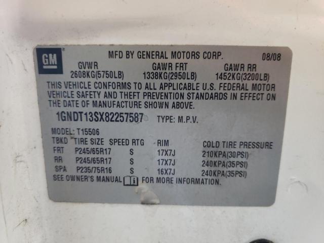 Photo 10 from auction – 2008 CHEVROLET TRAILBLAZE with VIN 1GNDT13SX82257587