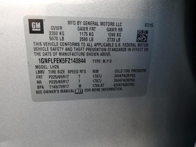 Photo 10 from auction – 2015 CHEVROLET EQUINOX LT with VIN 1GNFLFEK5FZ143844