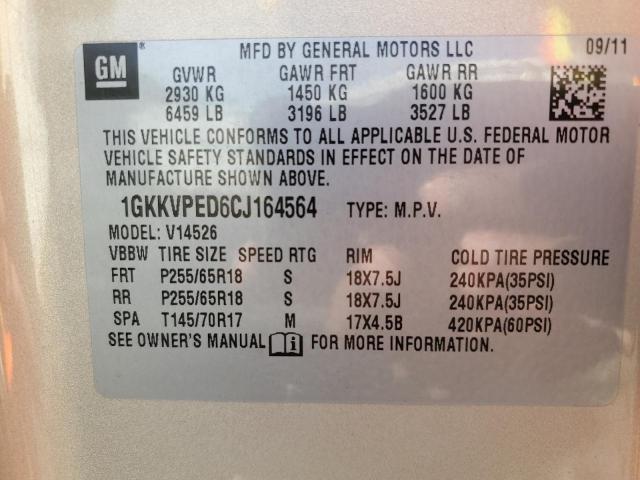 Photo 10 from auction – 2012 GMC ACADIA SLE with VIN 1GKKVPED6CJ164564
