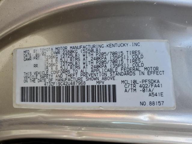 Photo 10 from auction – 2002 TOYOTA SIENNA CE with VIN 4T3ZF19C42U487968