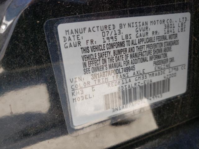Photo 10 from auction – 2013 NISSAN SENTRA S with VIN 3N1AB7AP0DL749945