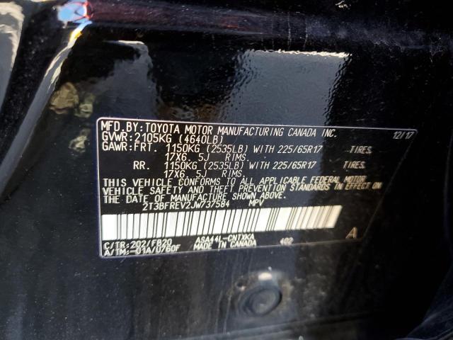Photo 10 from auction – 2018 TOYOTA RAV4 LE with VIN 2T3BFREV2JW737584