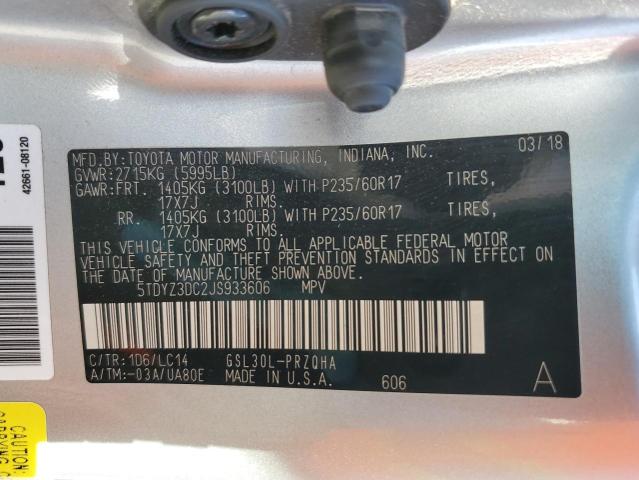 Photo 10 from auction – 2018 TOYOTA SIENNA XLE with VIN 5TDYZ3DC2JS933606