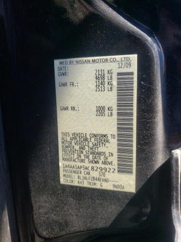Photo 10 from auction – 2010 NISSAN MAXIMA S with VIN 1N4AA5AP3AC829922