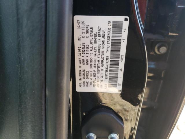 Photo 10 from auction – 2007 ACURA TL TYPE S with VIN 19UUA76587A035319