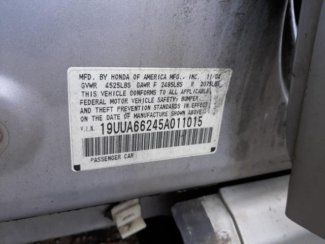 Photo 10 from auction – 2005 ACURA TL with VIN 19UUA66245A011015
