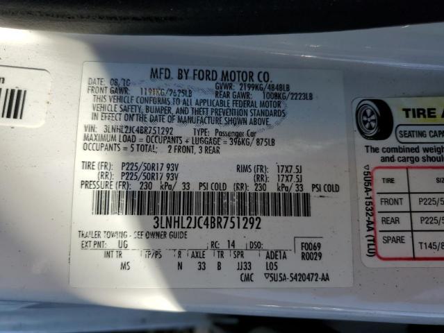 Photo 10 from auction – 2011 LINCOLN MKZ with VIN 3LNHL2JC4BR751292
