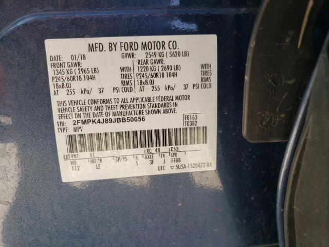 Photo 10 from auction – 2018 FORD EDGE SEL with VIN 2FMPK4J89JBB50656