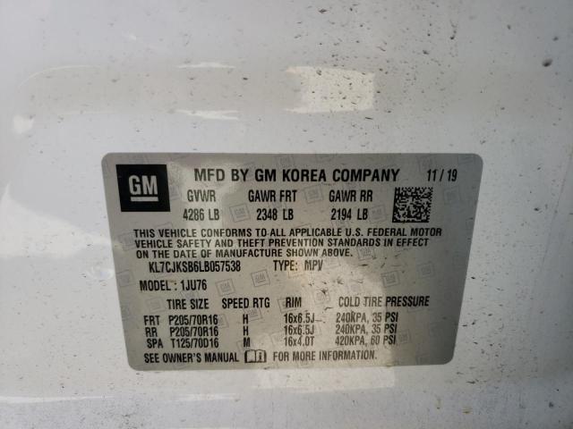 Photo 10 from auction – 2020 CHEVROLET TRAX LS with VIN KL7CJKSB6LB057538