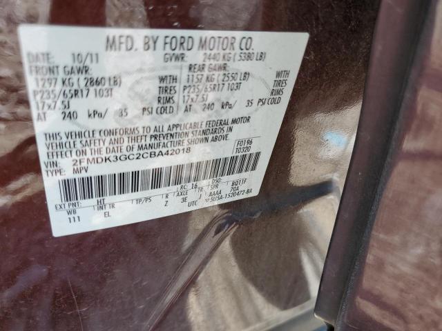 Photo 10 from auction – 2012 FORD EDGE SE with VIN 2FMDK3GC2CBA42018