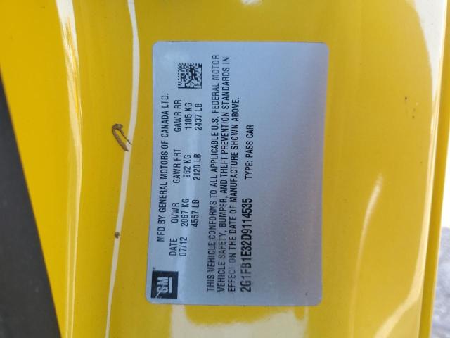 Photo 10 from auction – 2013 CHEVROLET CAMARO LT with VIN 2G1FB1E32D9114535