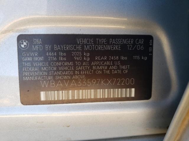 Photo 10 from auction – 2007 BMW 328 I with VIN WBAVA33597KX72200