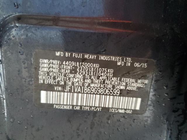 Photo 10 from auction – 2016 SUBARU WRX with VIN JF1VA1B69G9806599