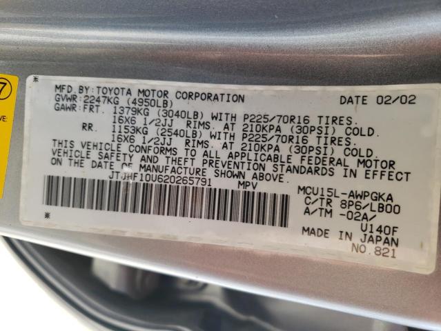 Photo 10 from auction – 2002 LEXUS RX 300 with VIN JTJHF10U620265791