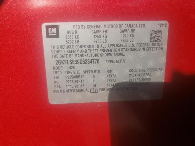 Photo 10 from auction – 2013 GMC TERRAIN SL with VIN 2GKFLSE39D6234770