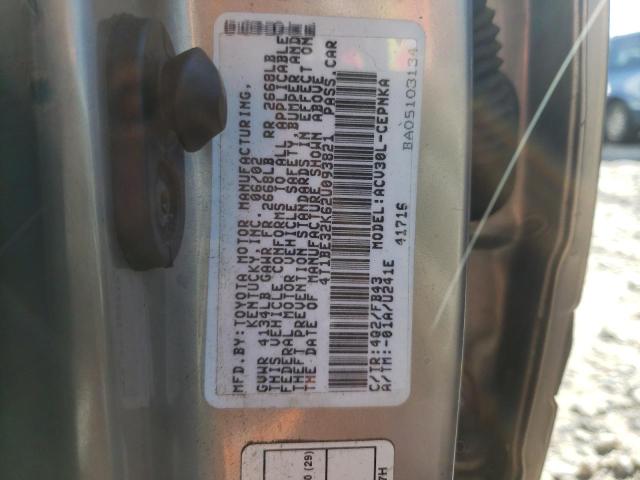 Photo 10 from auction – 2002 TOYOTA CAMRY LE with VIN 4T1BE32K62U093821